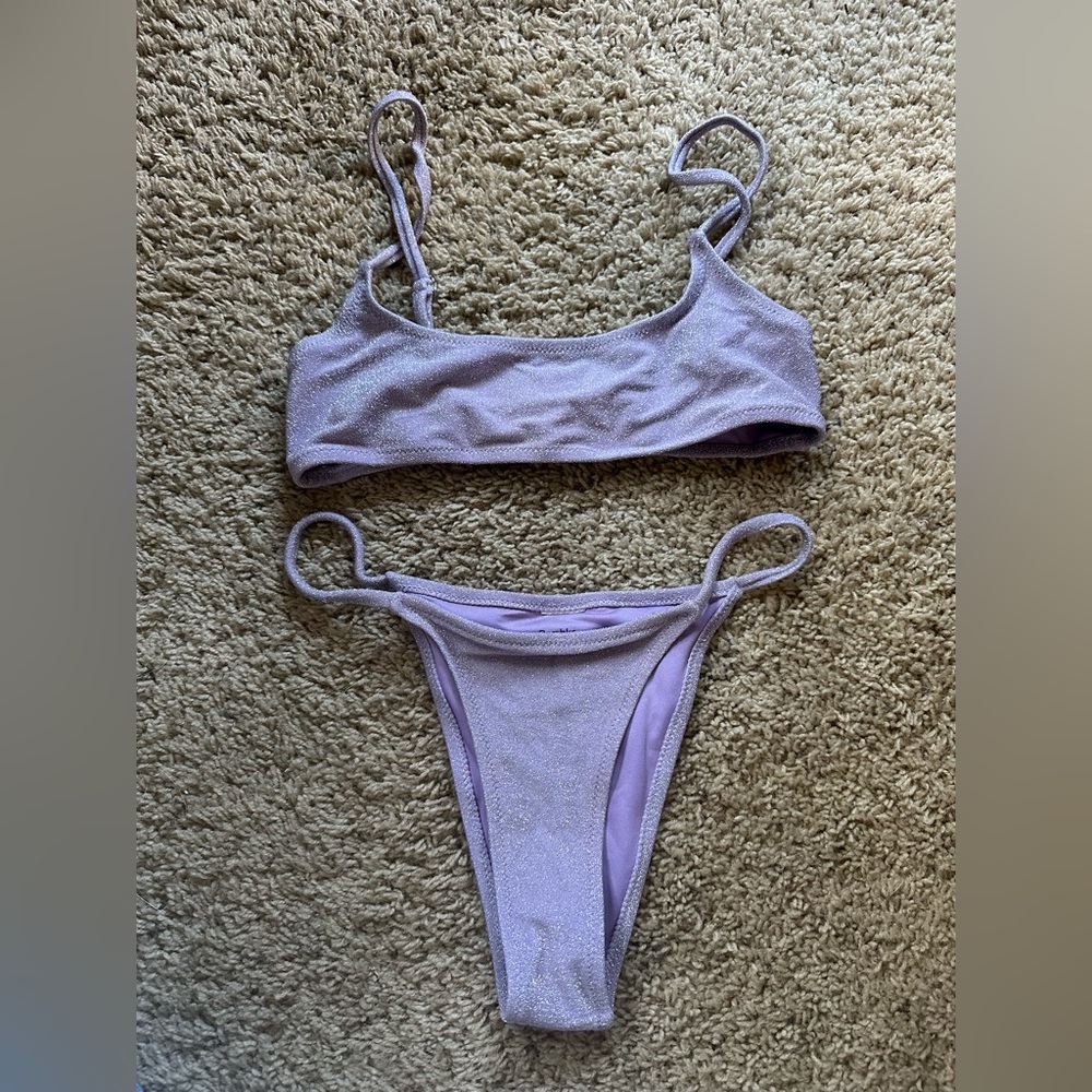 Bershka sparkly, lilac bikini